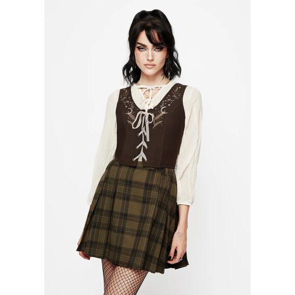 NWT Disturbia Abellona Embroidered Tie Up Corset US Size 4 - Picture 3 of 9